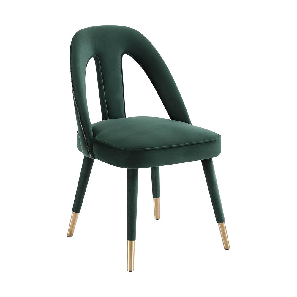Petra Forest Green Velvet Side Chair. Picture 1