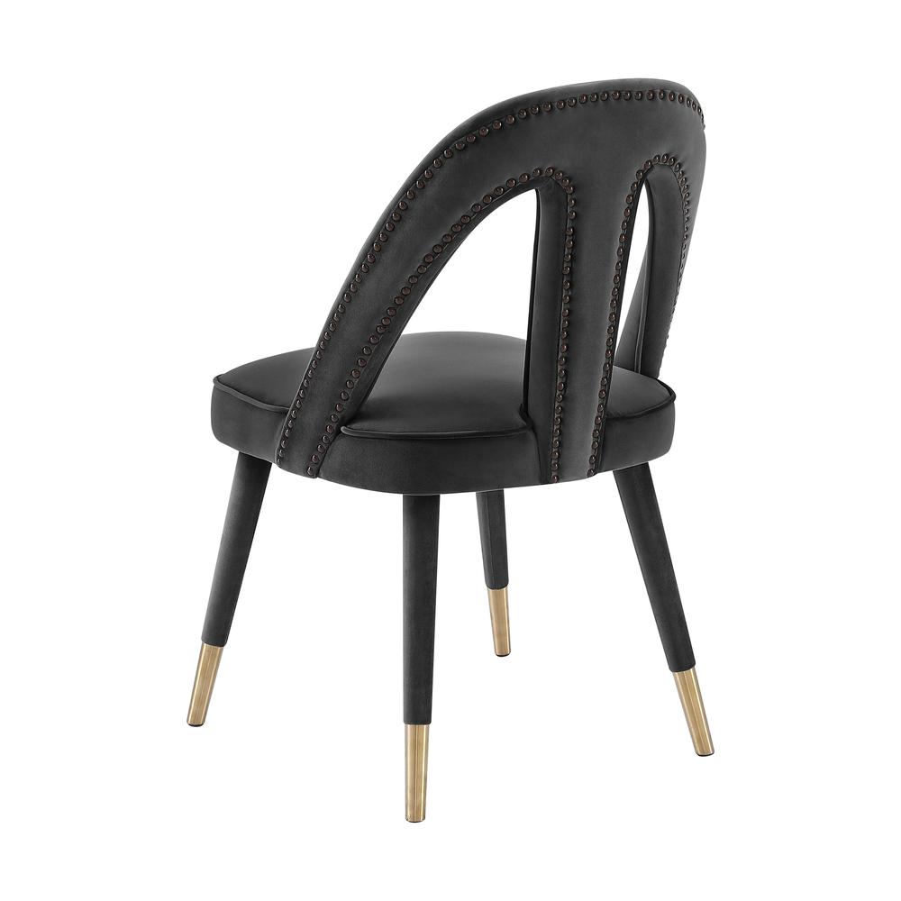 Petra Dark Grey Velvet Side Chair. Picture 25