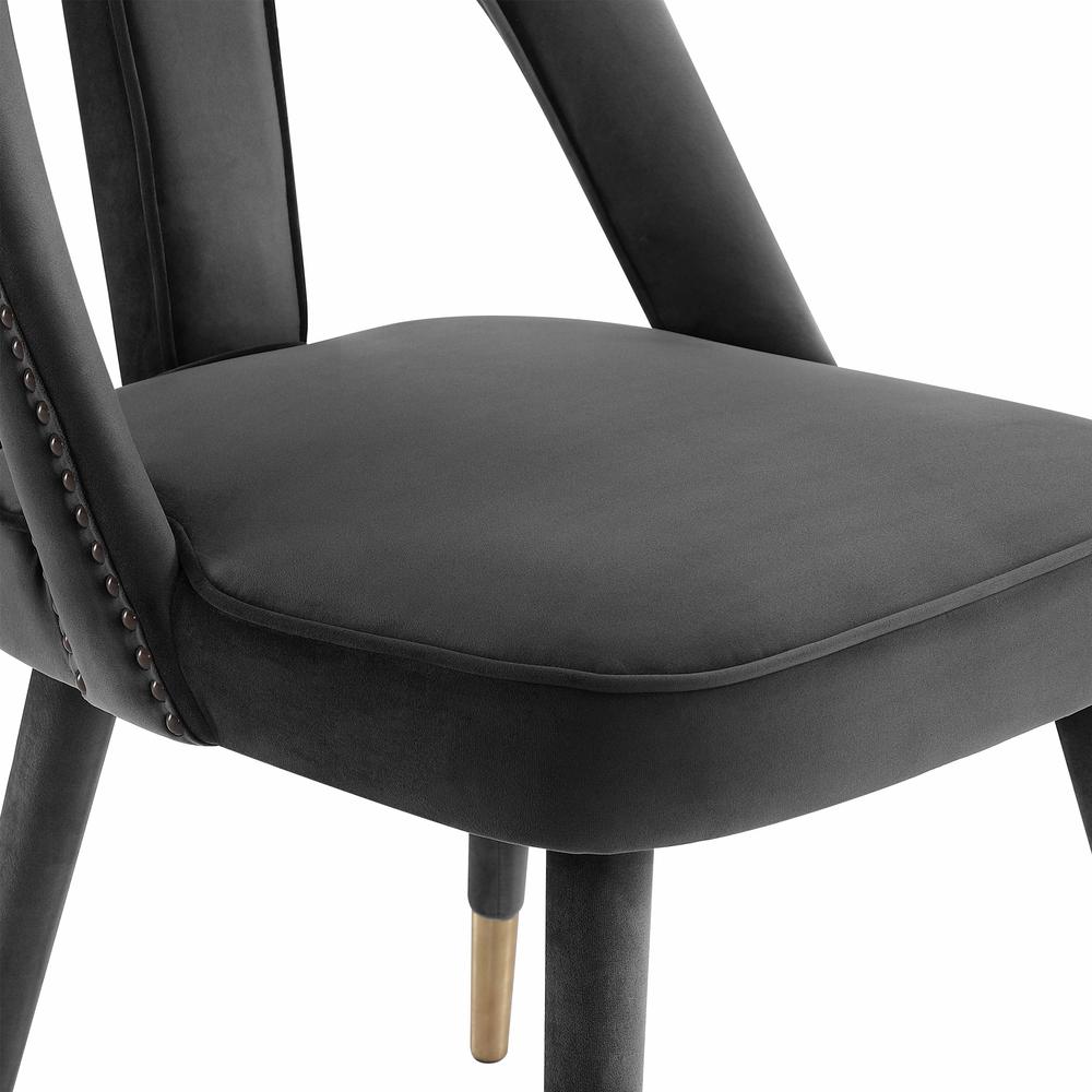 Petra Dark Grey Velvet Side Chair. Picture 26