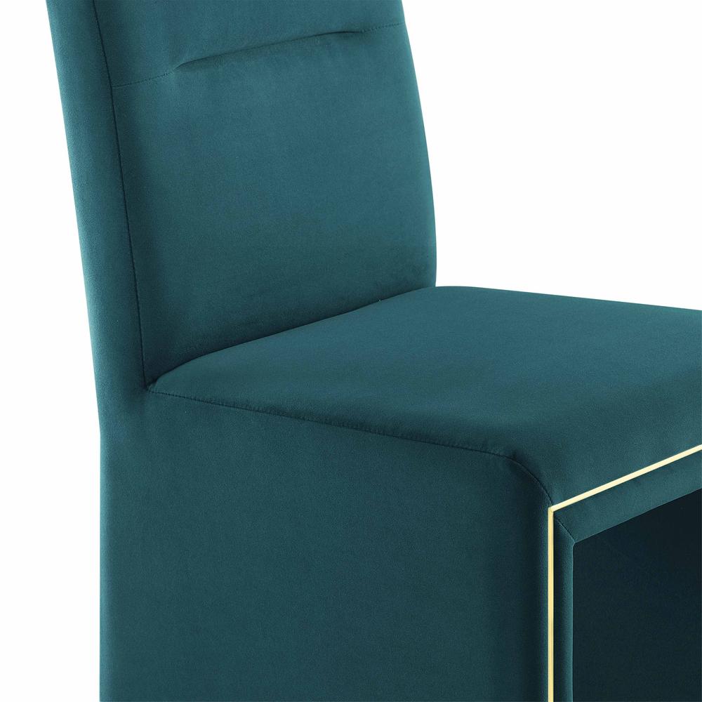 Jaffa Teal Performance Velvet Dining Chair. Picture 12