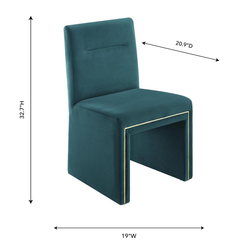 Jaffa Teal Performance Velvet Dining Chair. Picture 13