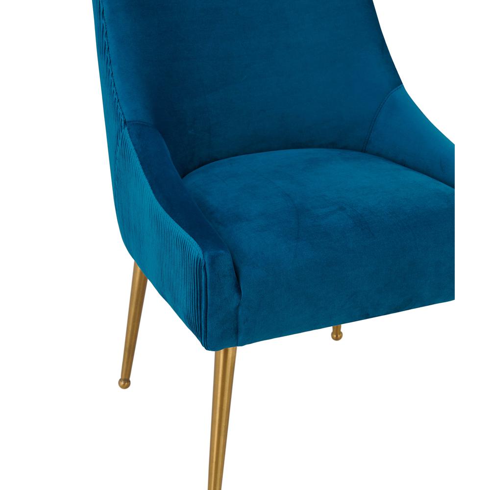 Beatrix Pleated Navy Velvet Side Chair. Picture 14