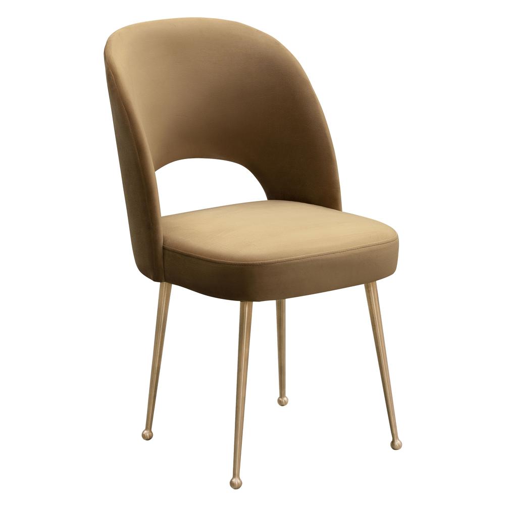 Mid Century Modern Cognac Velvet Chair, Belen Kox. Picture 1