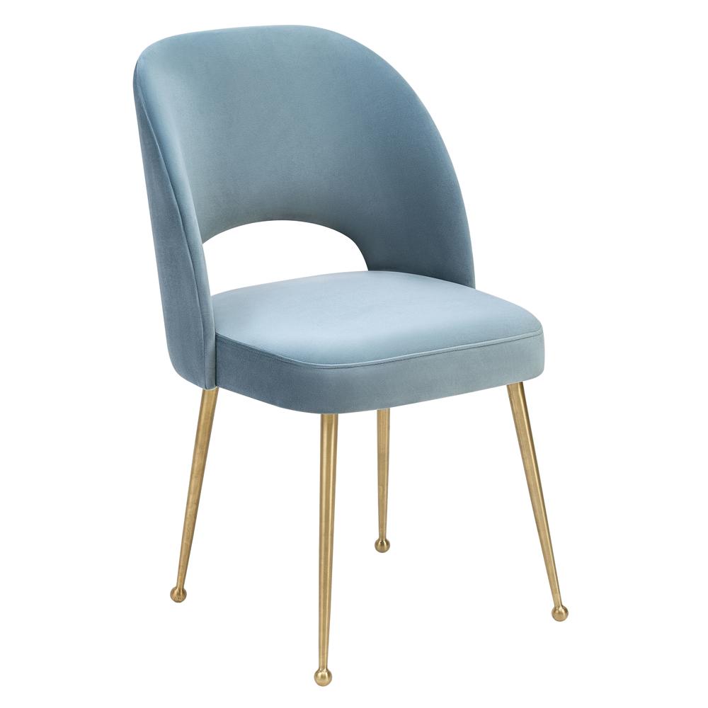 Coastal Sea Blue Velvet Chair, Belen Kox. Picture 1