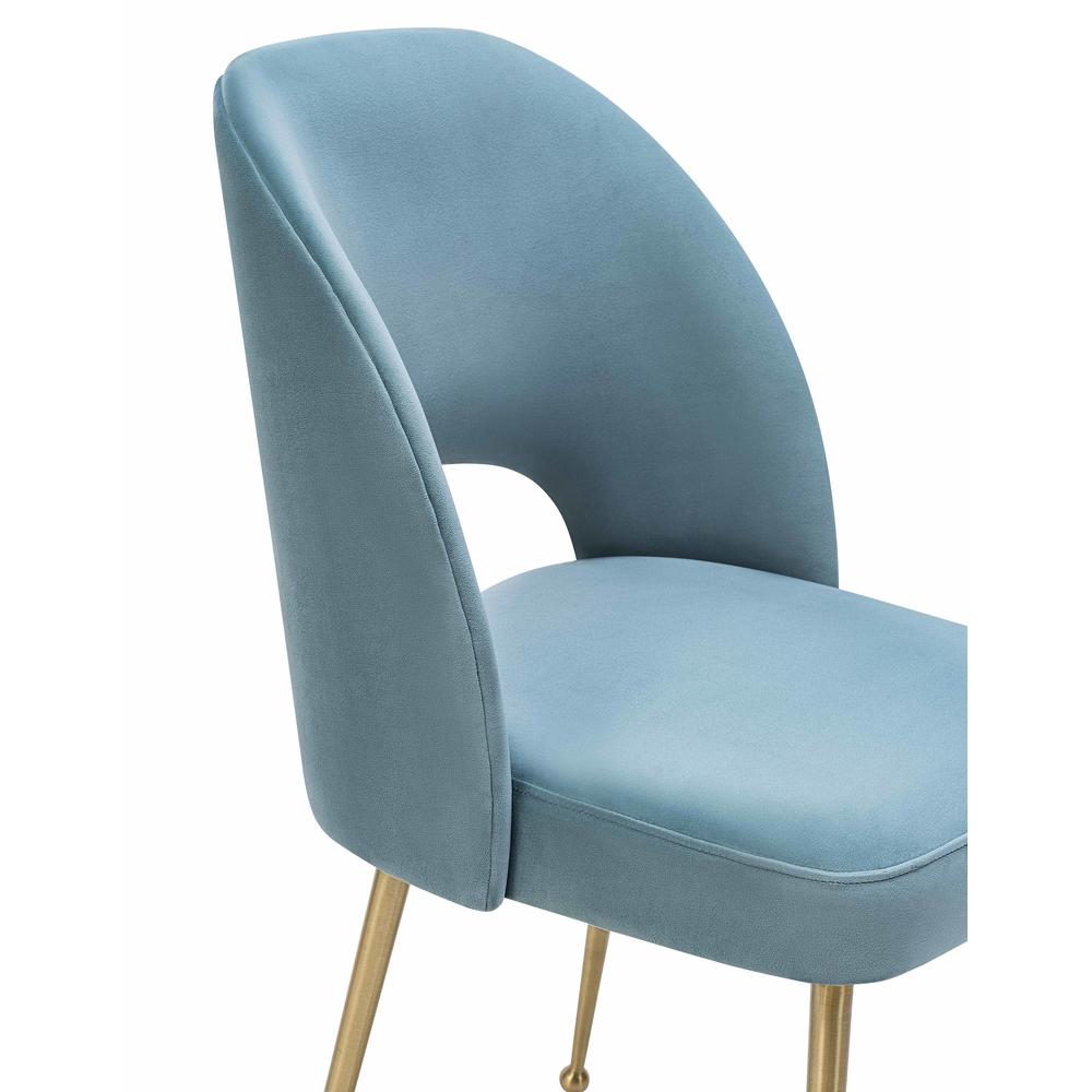 Swell Sea Blue Velvet Chair. Picture 14