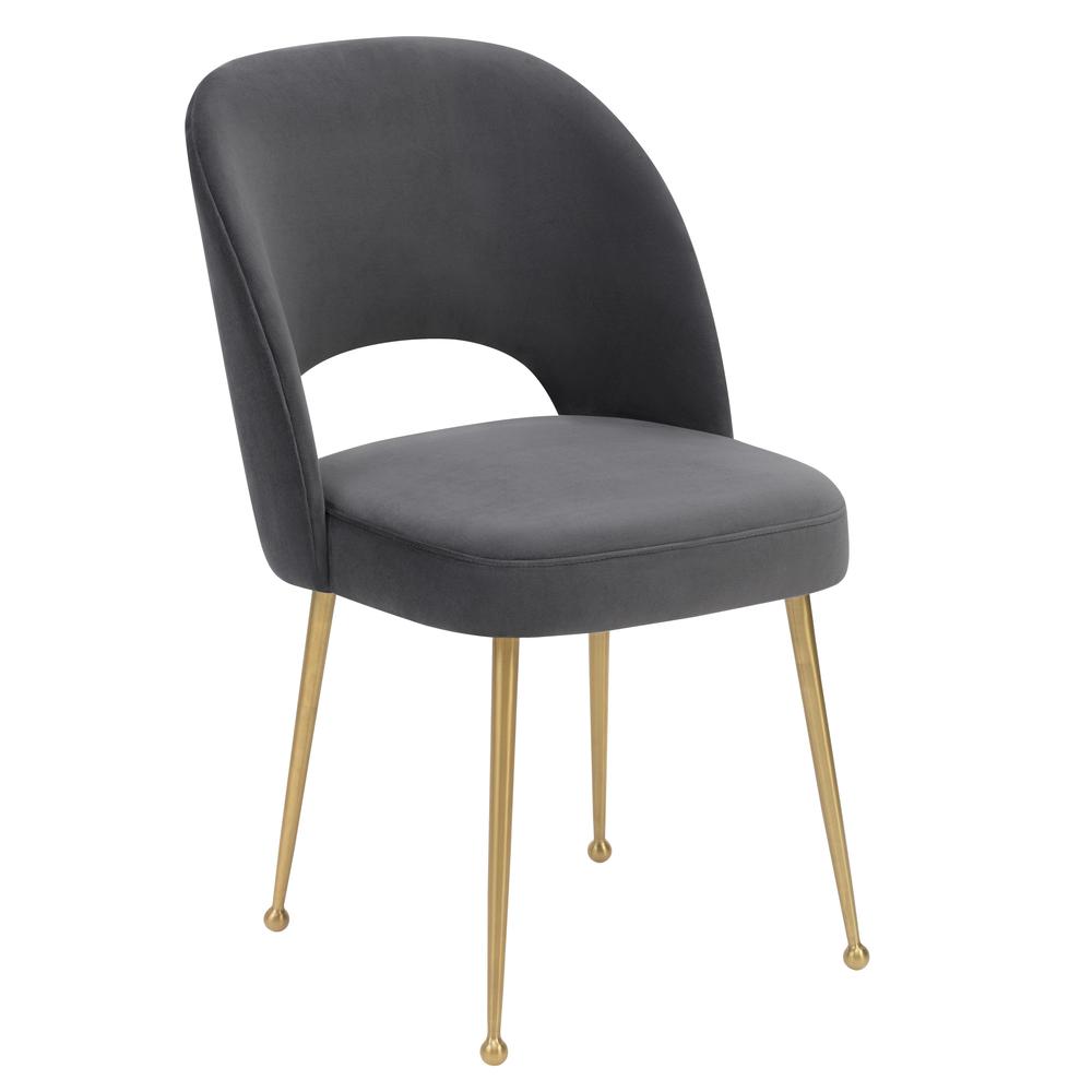 Modern Glam Dark Grey Velvet Chair, Belen Kox. Picture 1