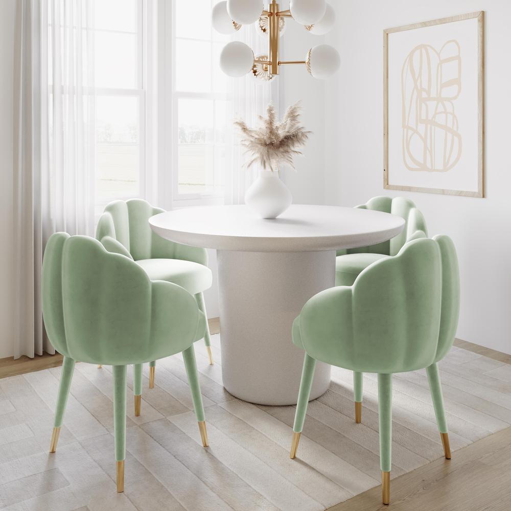 Gardenia Moss Green Velvet Dining Chair. Picture 3