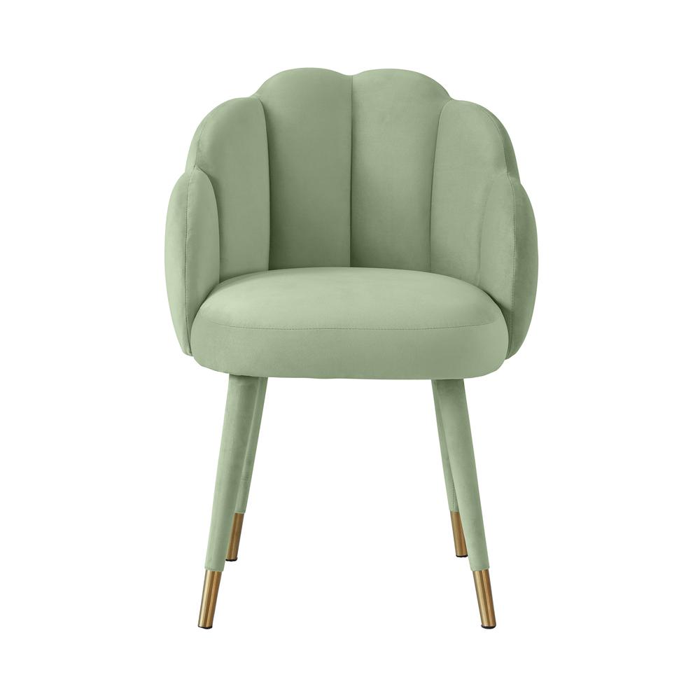 Gardenia Moss Green Velvet Dining Chair. Picture 10