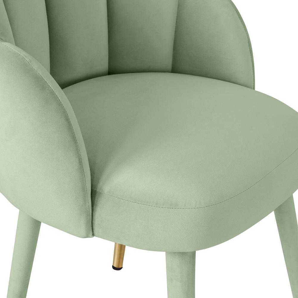 Gardenia Moss Green Velvet Dining Chair. Picture 12