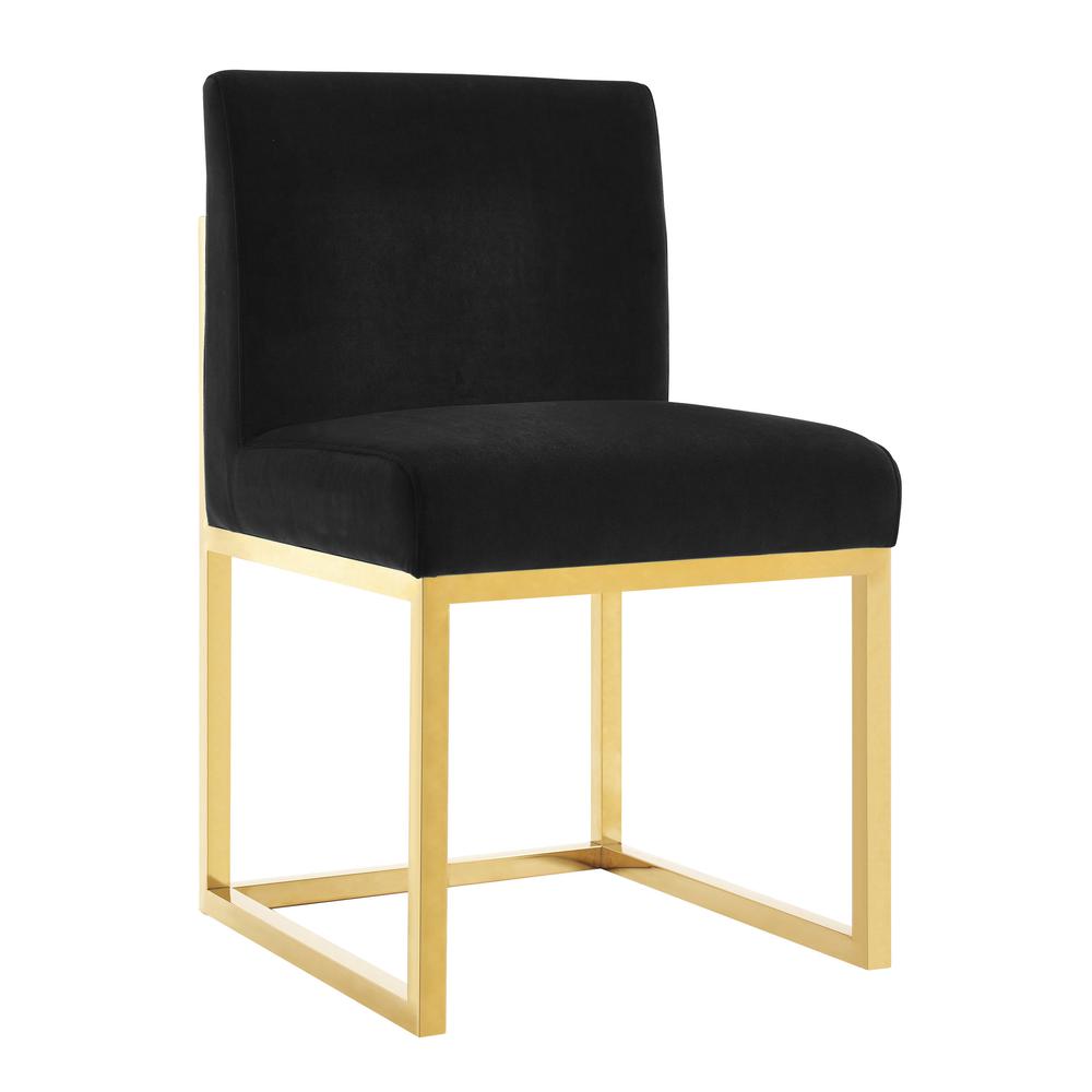 Haute Black Velvet Chair. Picture 1