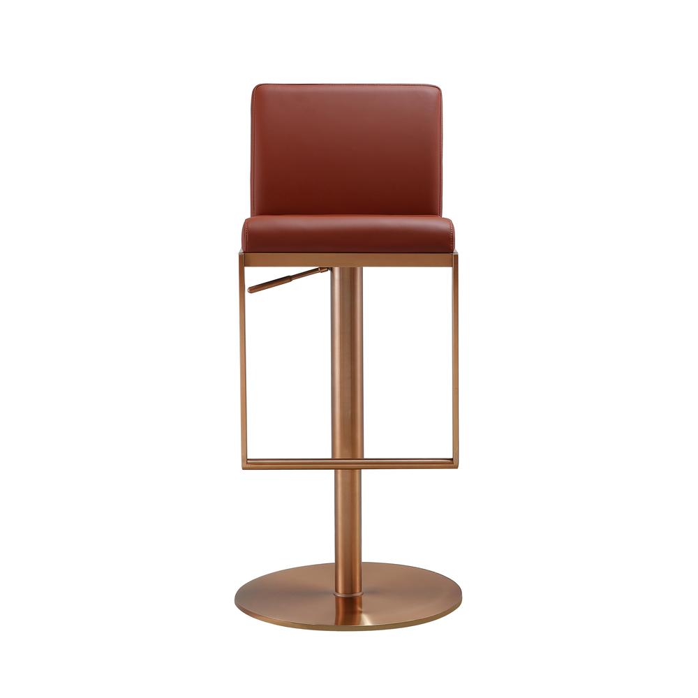 Sentinel Saddle Brown and Rose Gold Adjustable Stool. Picture 14