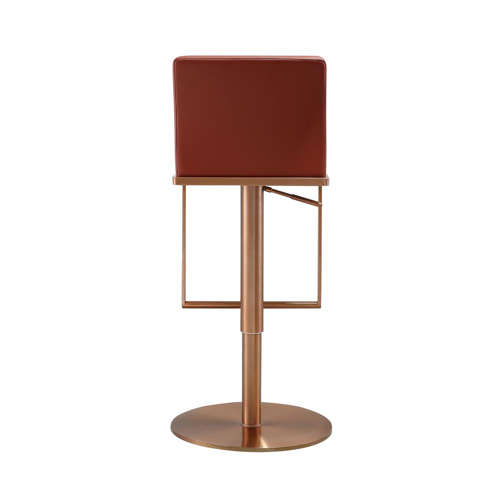 Sentinel Saddle Brown and Rose Gold Adjustable Stool. Picture 15