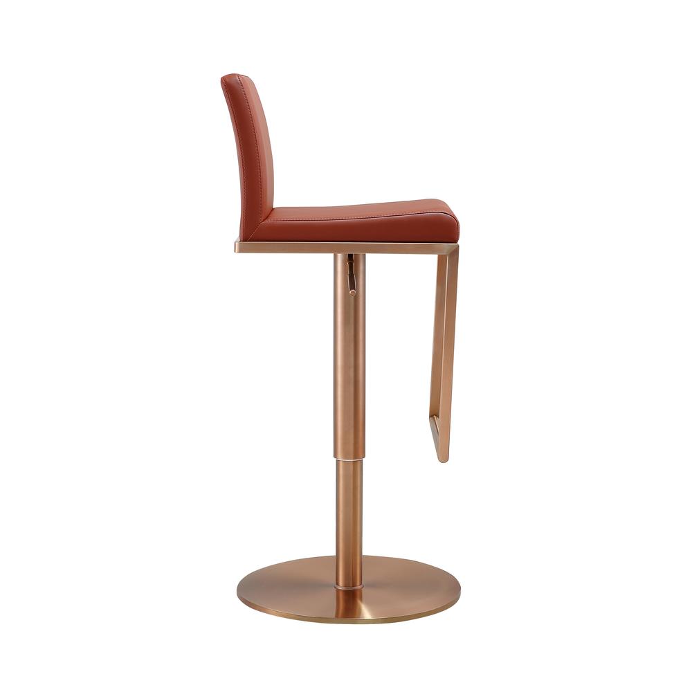 Sentinel Saddle Brown and Rose Gold Adjustable Stool. Picture 16