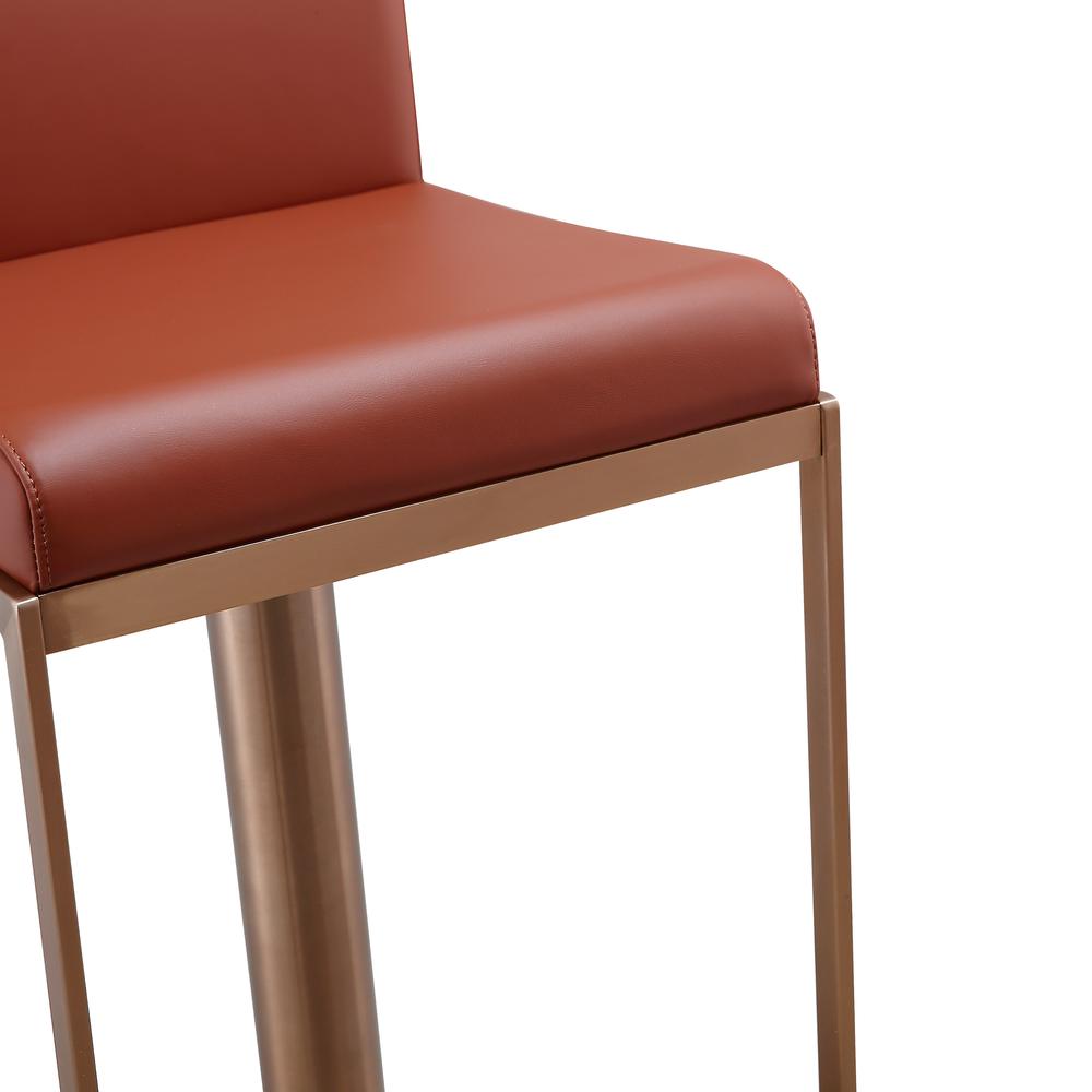Sentinel Saddle Brown and Rose Gold Adjustable Stool. Picture 17