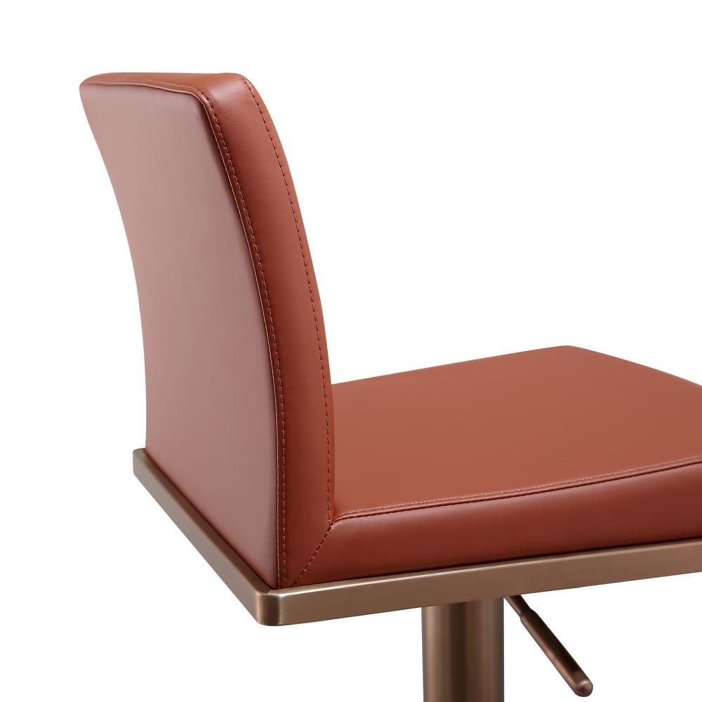 Sentinel Saddle Brown and Rose Gold Adjustable Stool. Picture 19