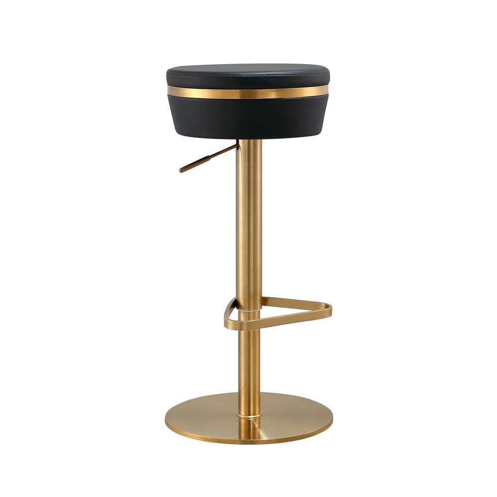 Astro Black and Gold Adjustable Stool. Picture 1