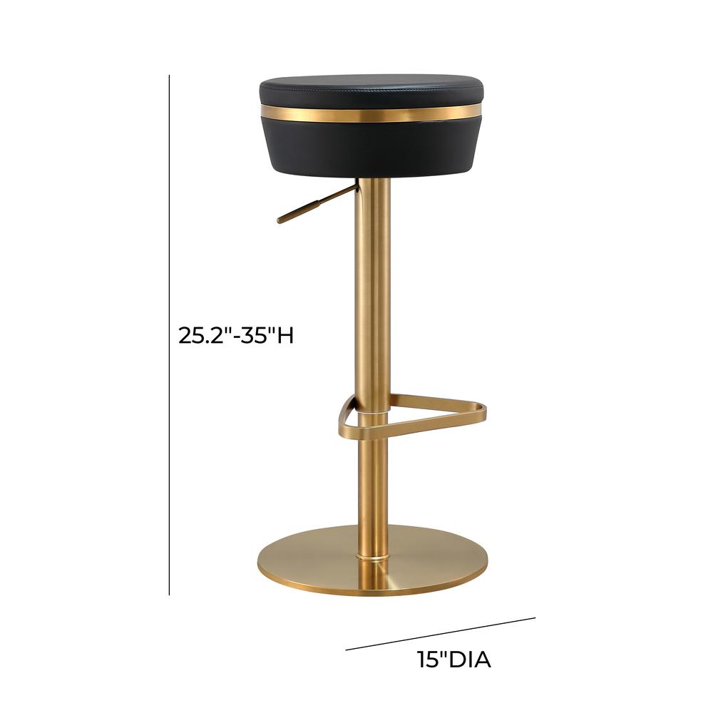 Astro Black and Gold Adjustable Stool. Picture 19