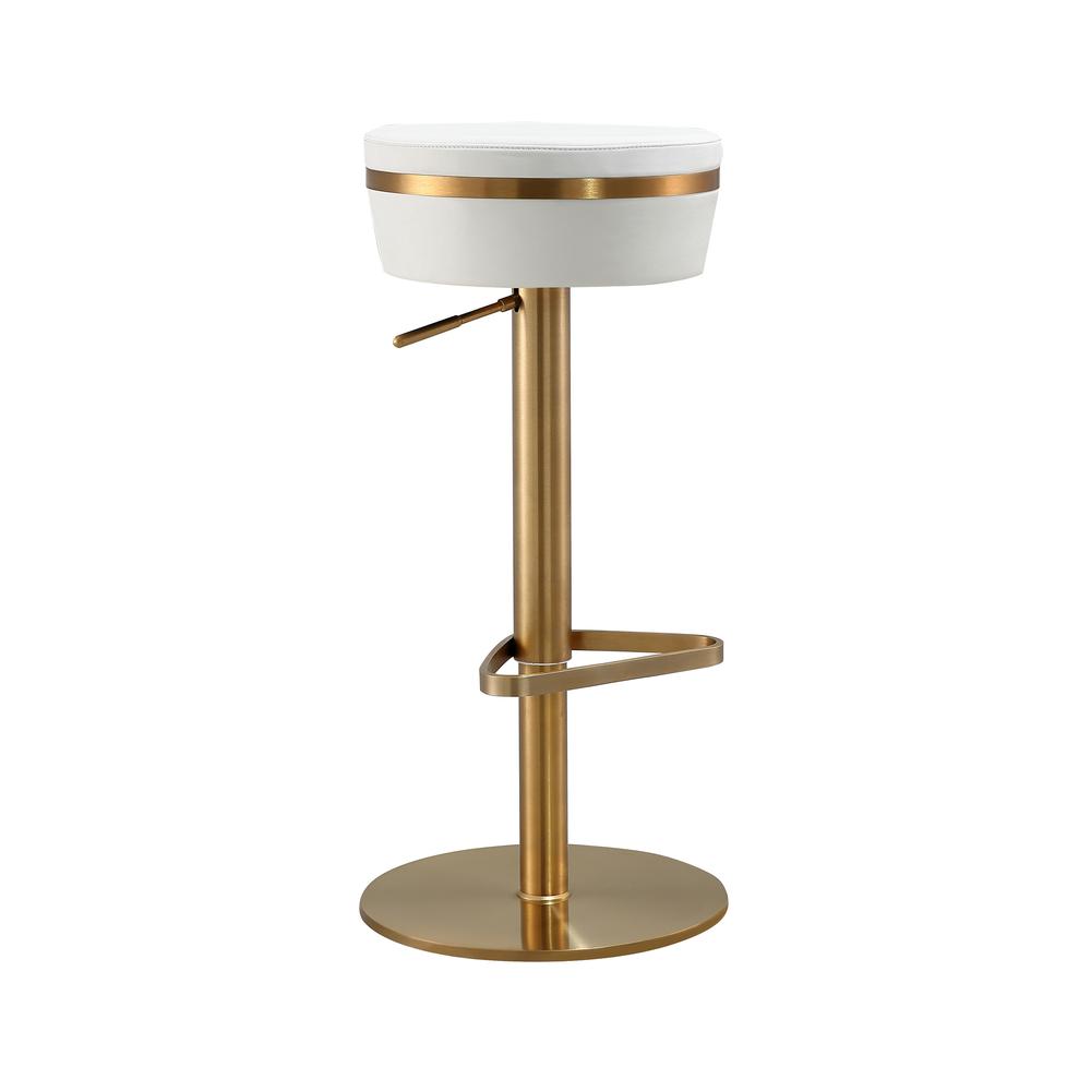 Astro White and Gold Adjustable Stool. Picture 1