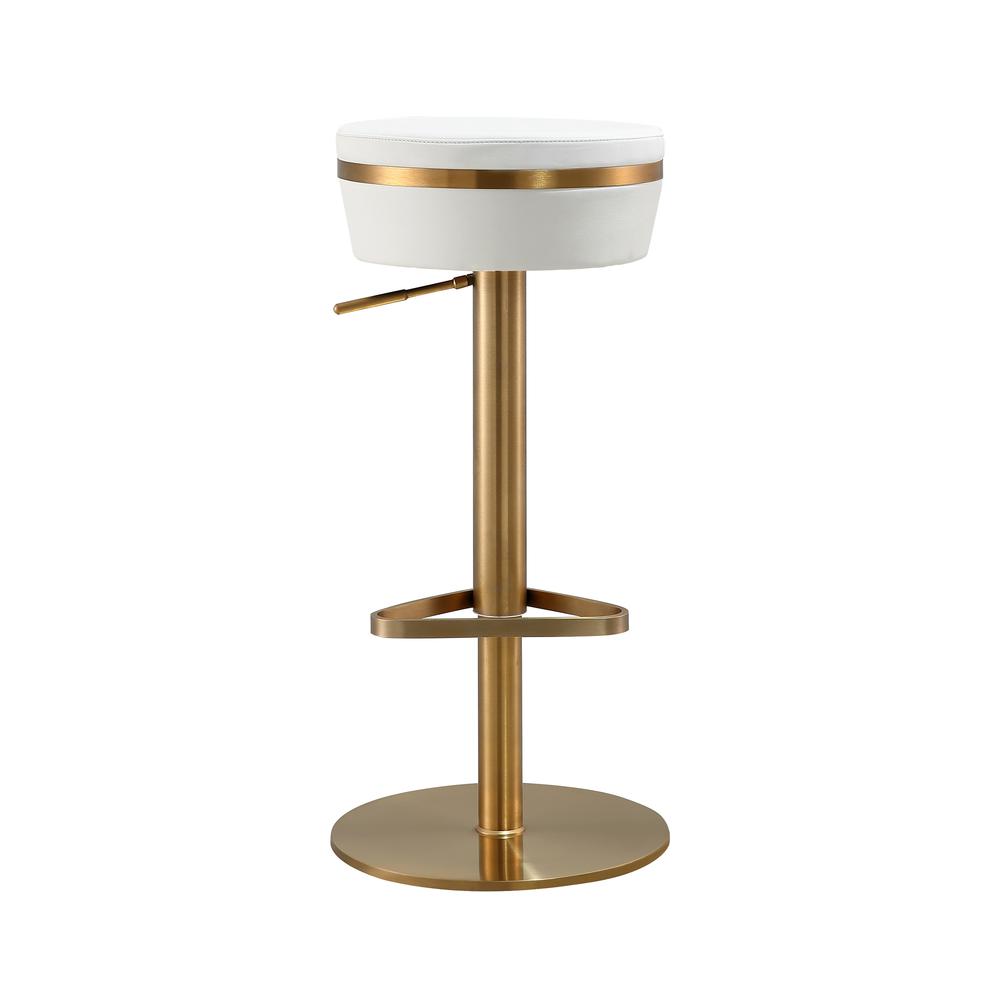 Astro White and Gold Adjustable Stool. Picture 12