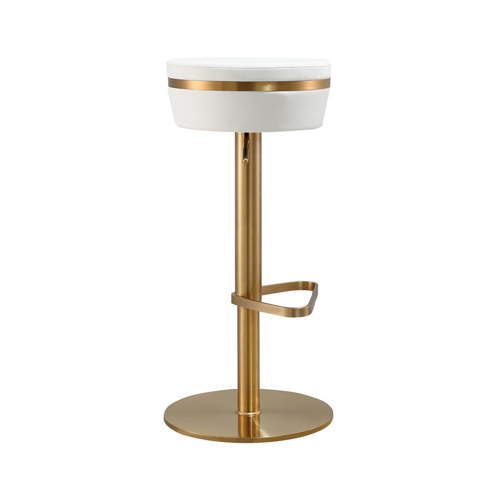Astro White and Gold Adjustable Stool. Picture 14