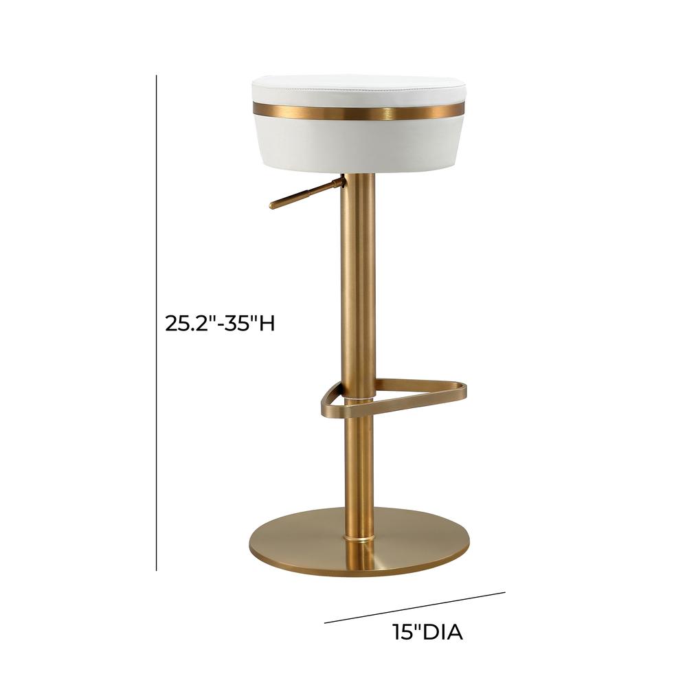 Astro White and Gold Adjustable Stool. Picture 18