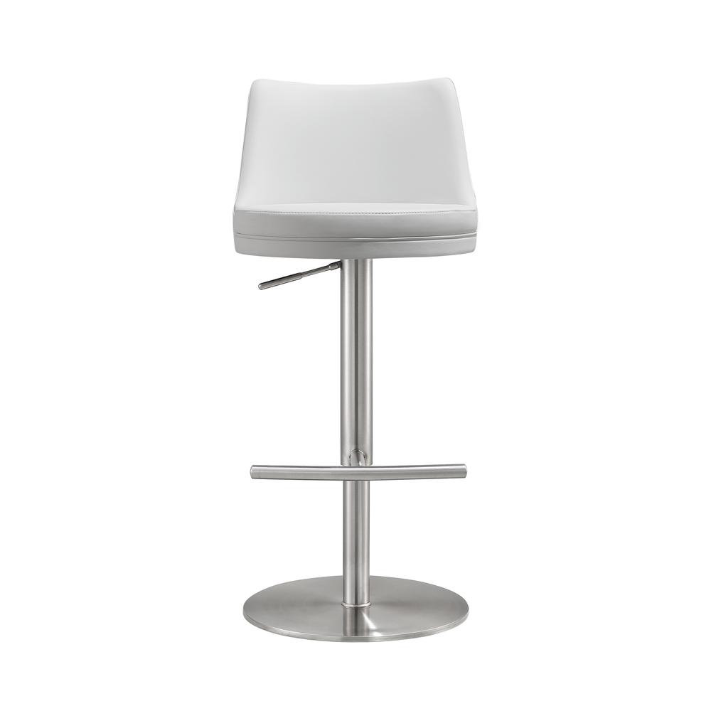 Reagan White and Silver Adjustable Stool. Picture 12