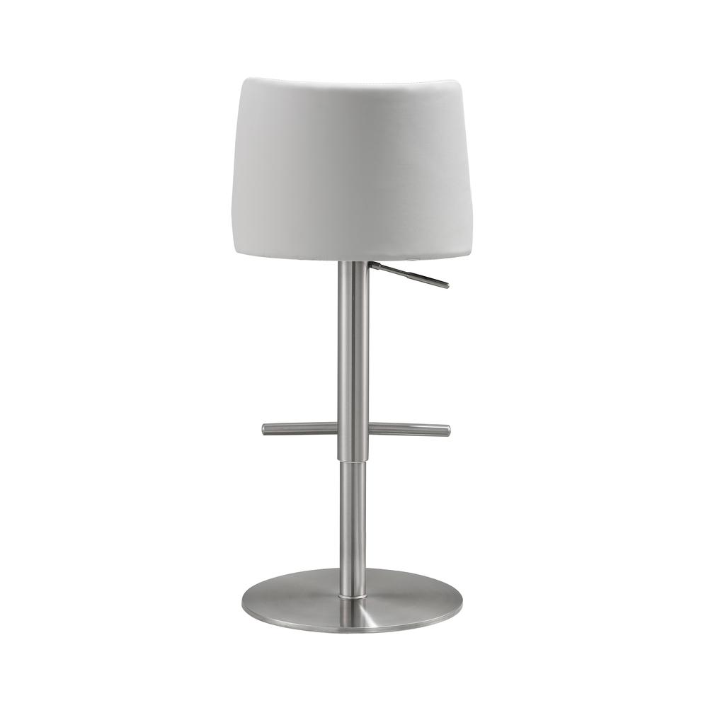 Reagan White and Silver Adjustable Stool. Picture 13