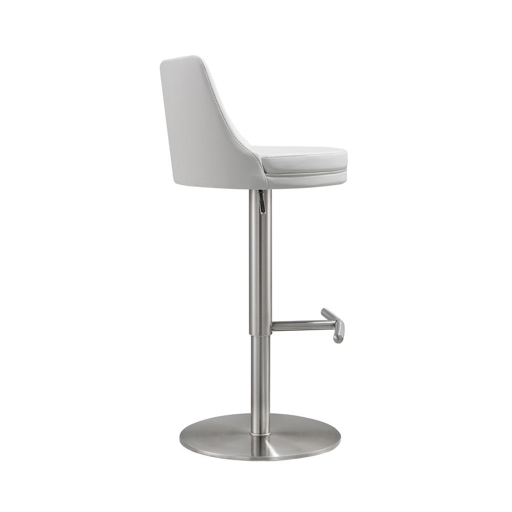 Reagan White and Silver Adjustable Stool. Picture 14