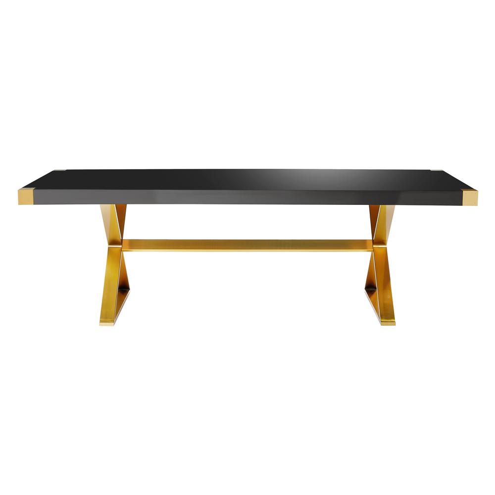 Adeline Black Lacquer Dining Table. Picture 10