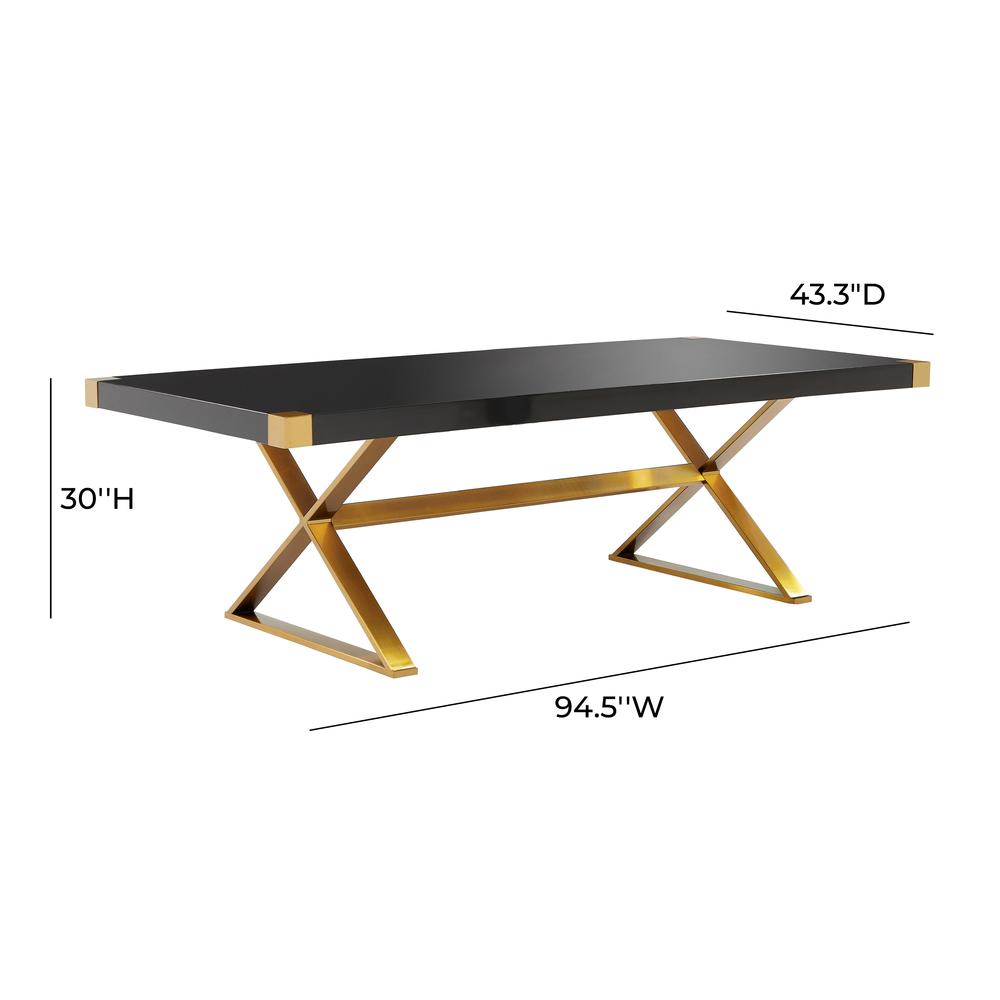 Adeline Black Lacquer Dining Table. Picture 13