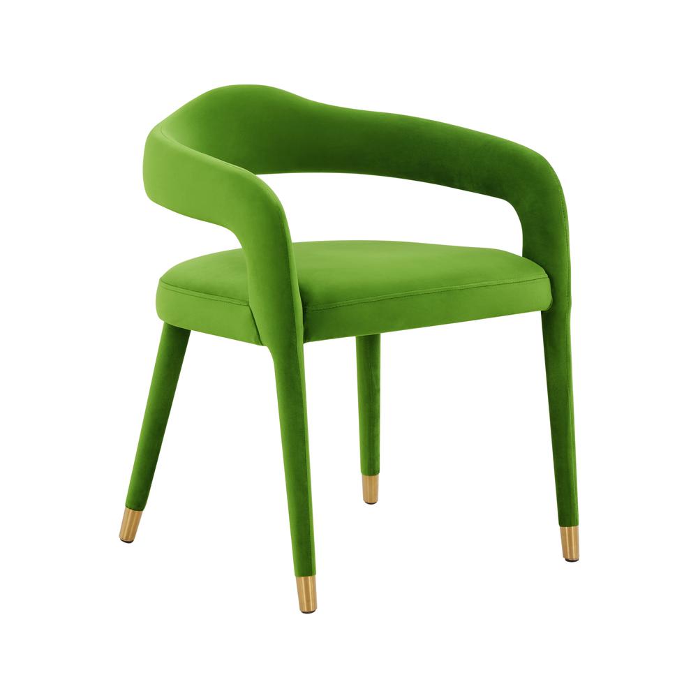 Green Velvet Dining Chair with Gold Tipped Legs, Belen Kox. Picture 1