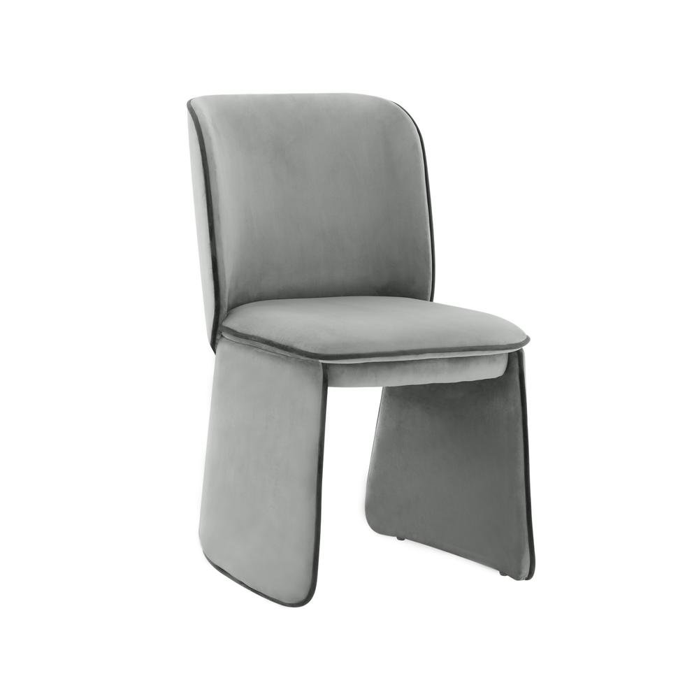 Kinsley Grey Velvet Dining Chair. Picture 1