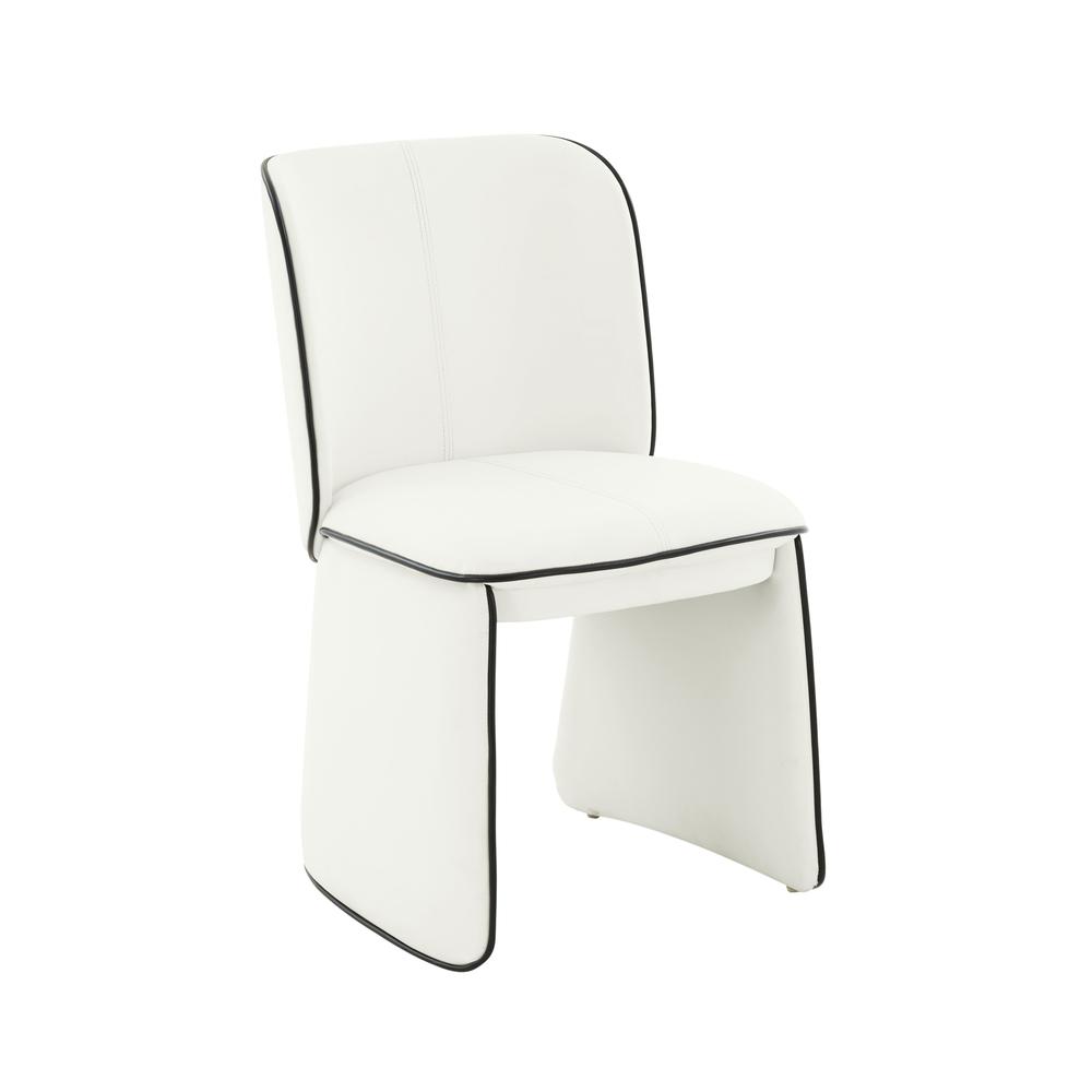 Kinsley Cream Vegan Leather Dining Chair. Picture 1