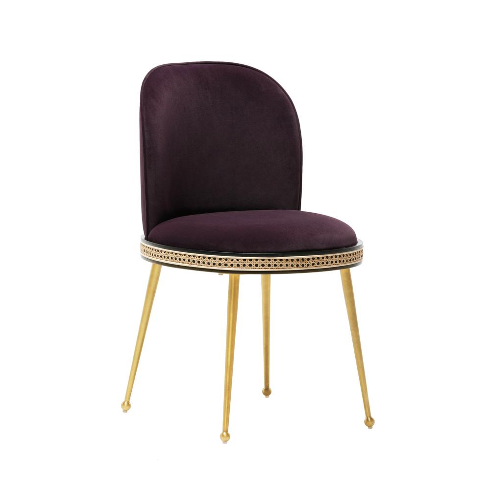 Harley Eggplant Velvet Dining Chair. Picture 1