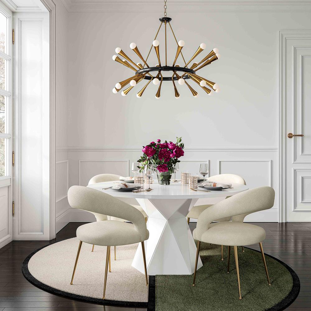 Iris White Glass Dining Table. Picture 5