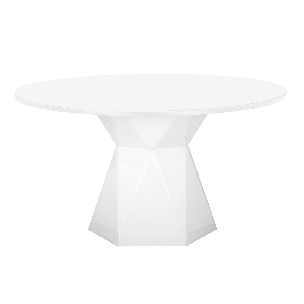 Iris White Glass Dining Table. Picture 8