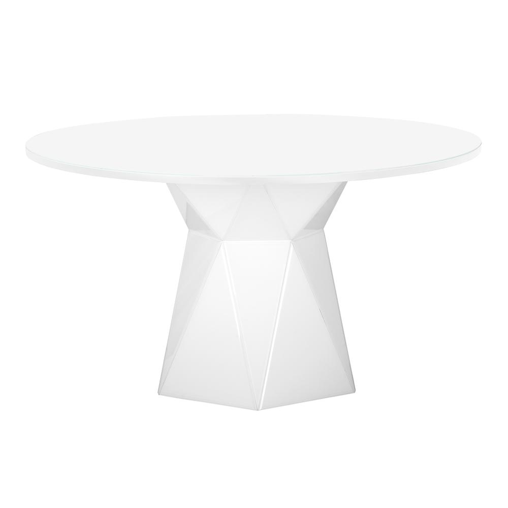 Iris White Glass Dining Table. Picture 9