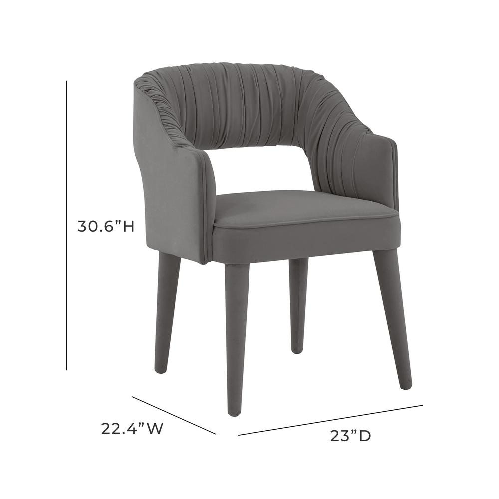 Zora Grey Velvet Dining Chair. Picture 6