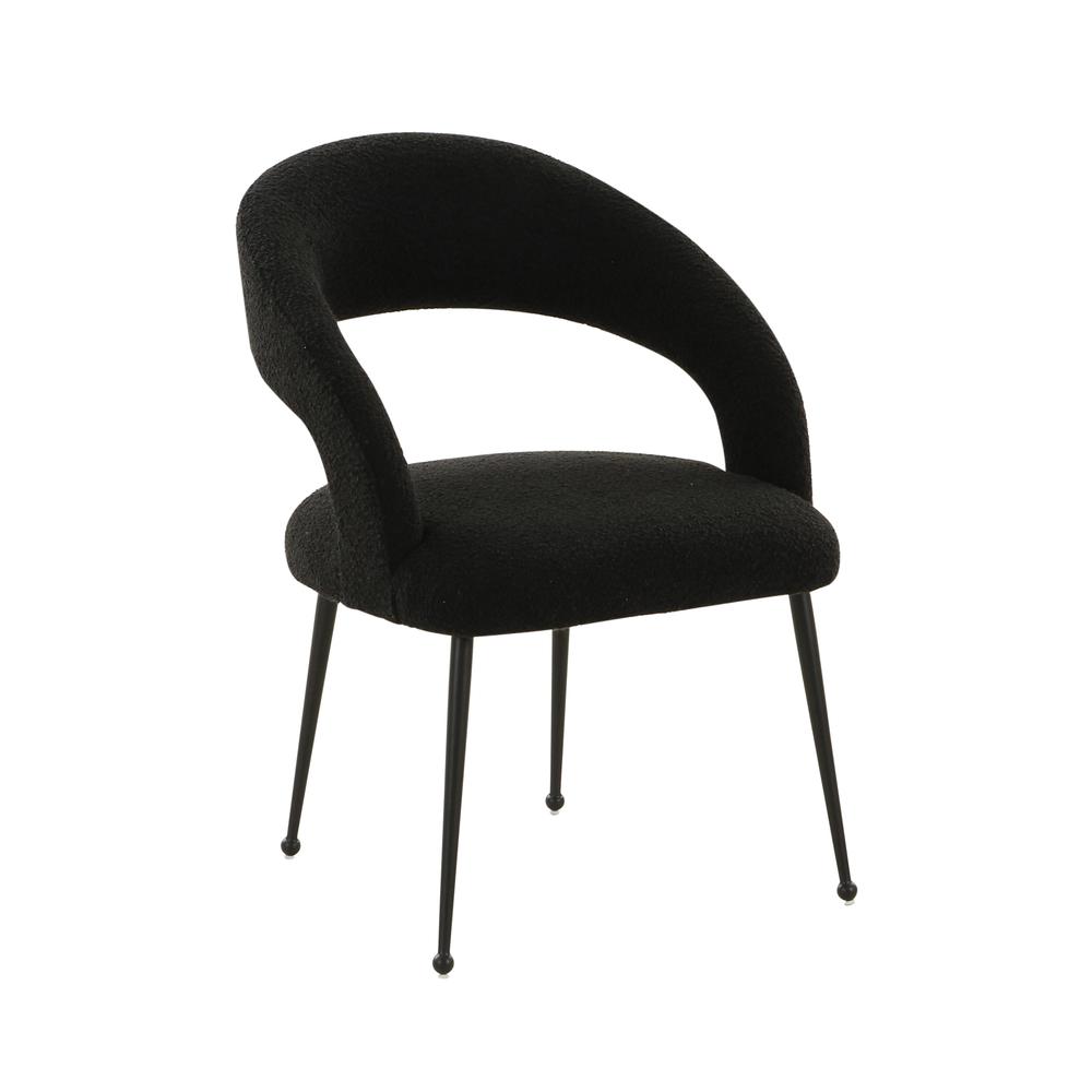 Rocco Black Boucle Dining Chair. Picture 6