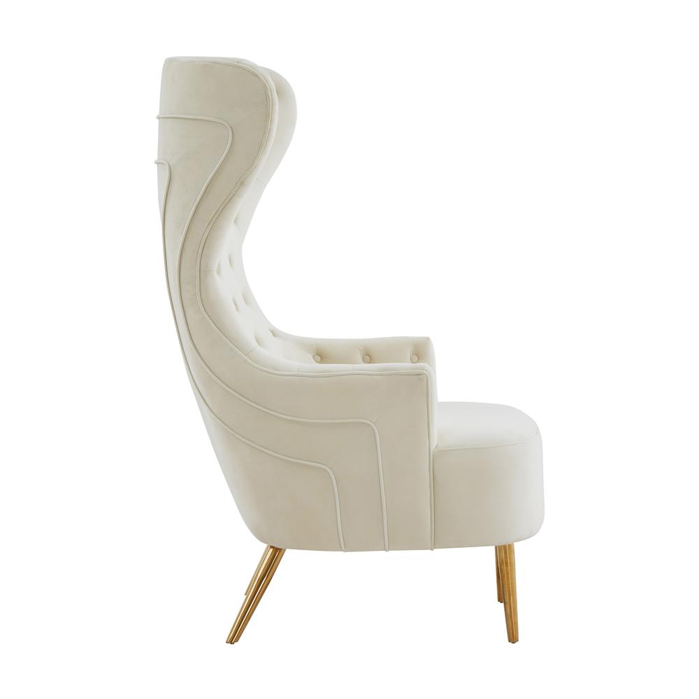 Jezebel Cream Velvet Wingback Chair. Picture 10
