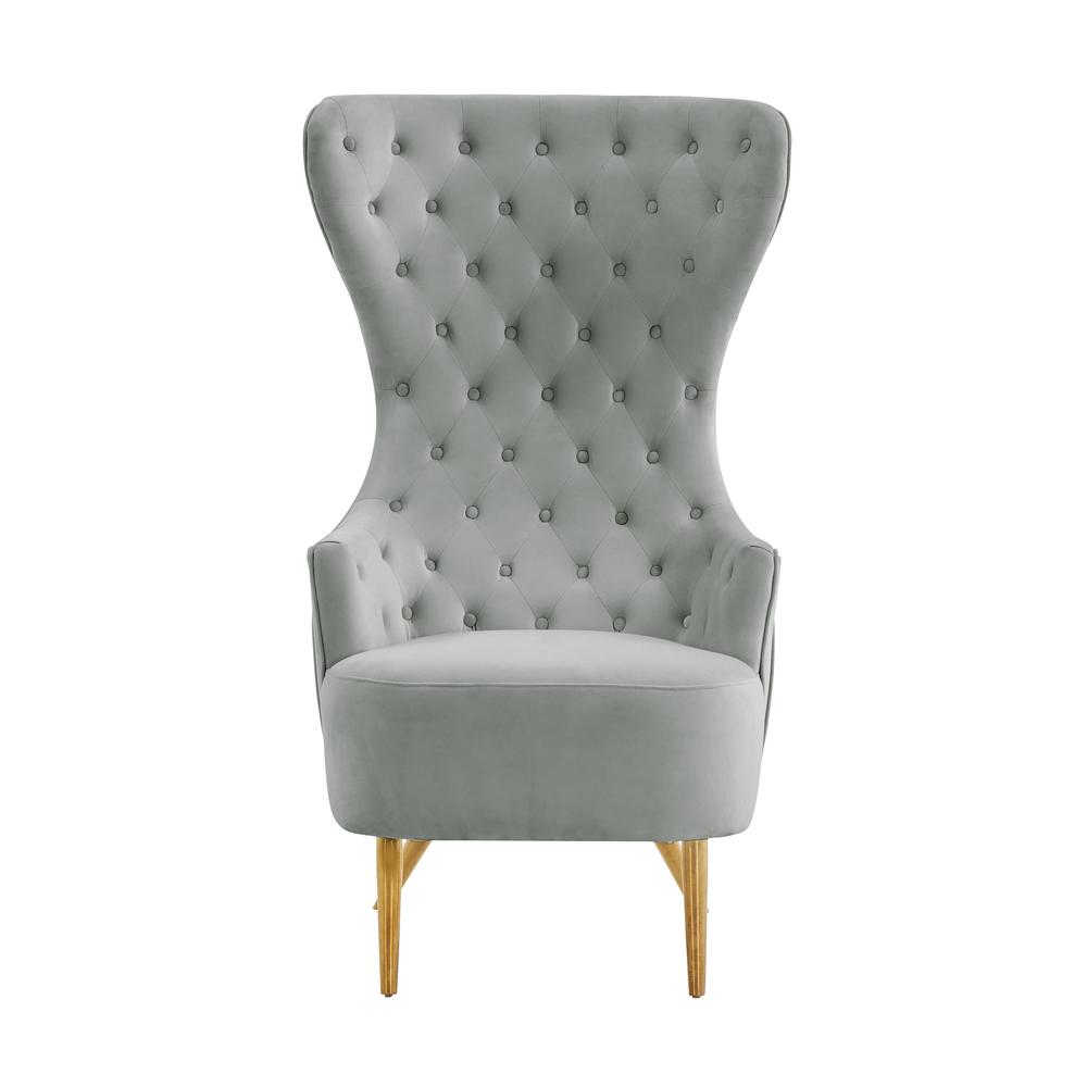 Jezebel Grey Velvet Wingback Chair. Picture 10