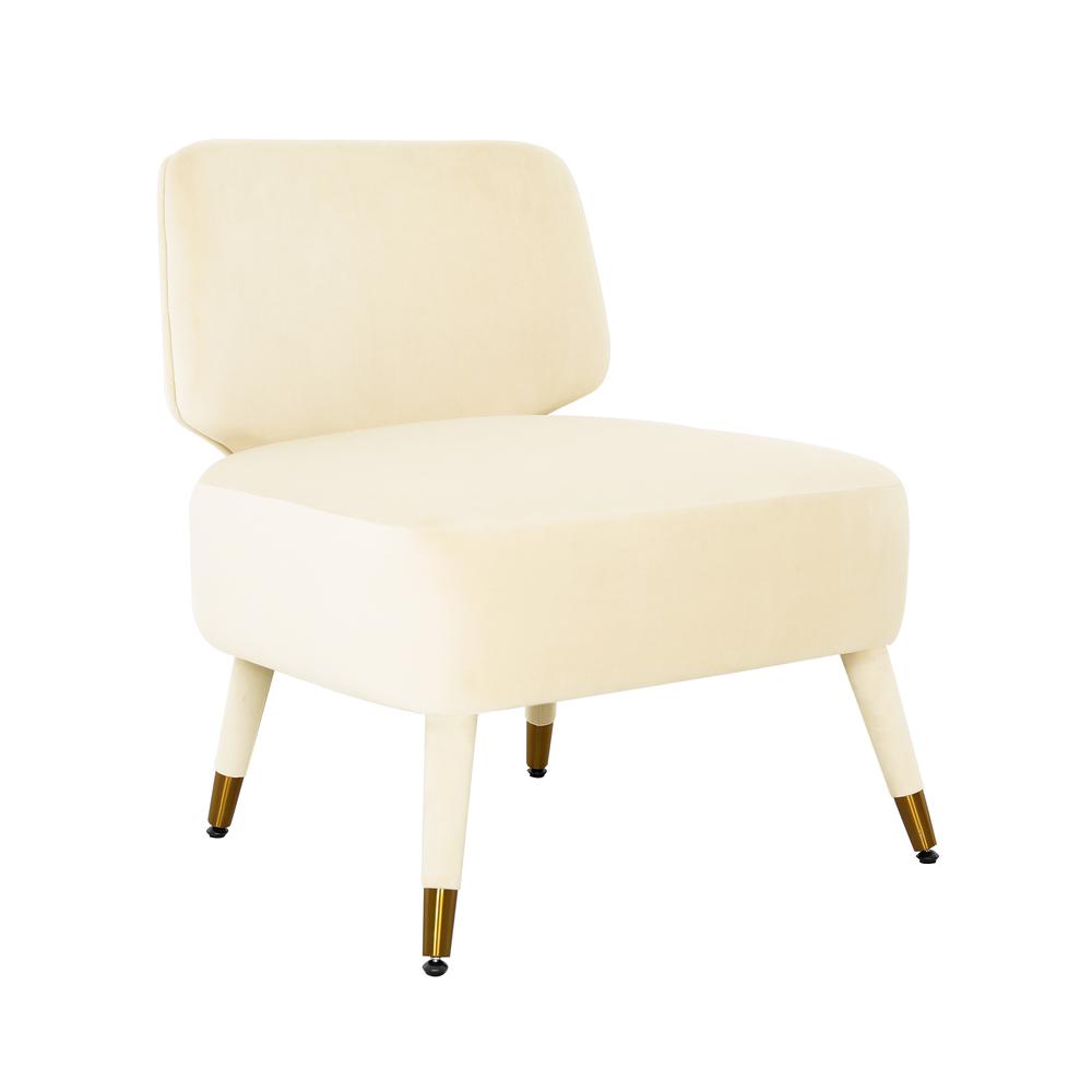Athena Cream Velvet Accent Chair. Picture 9
