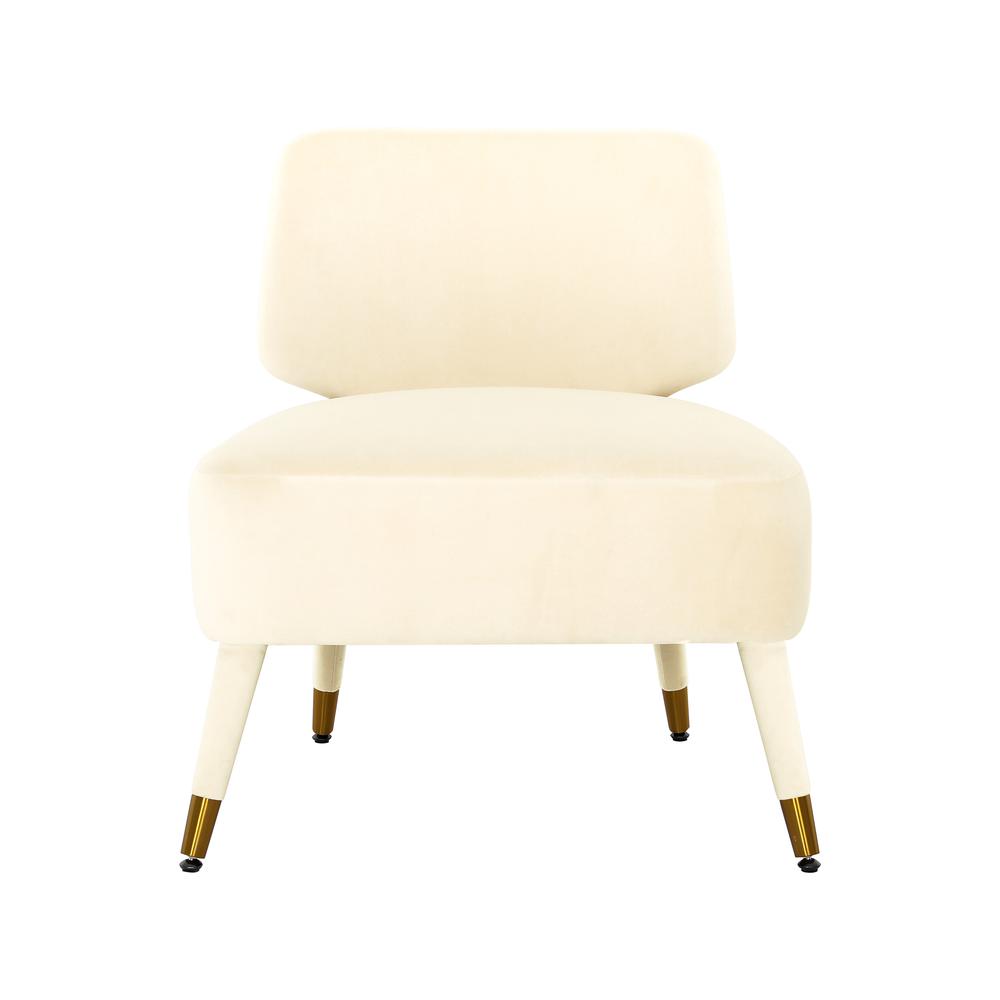 Athena Cream Velvet Accent Chair. Picture 10