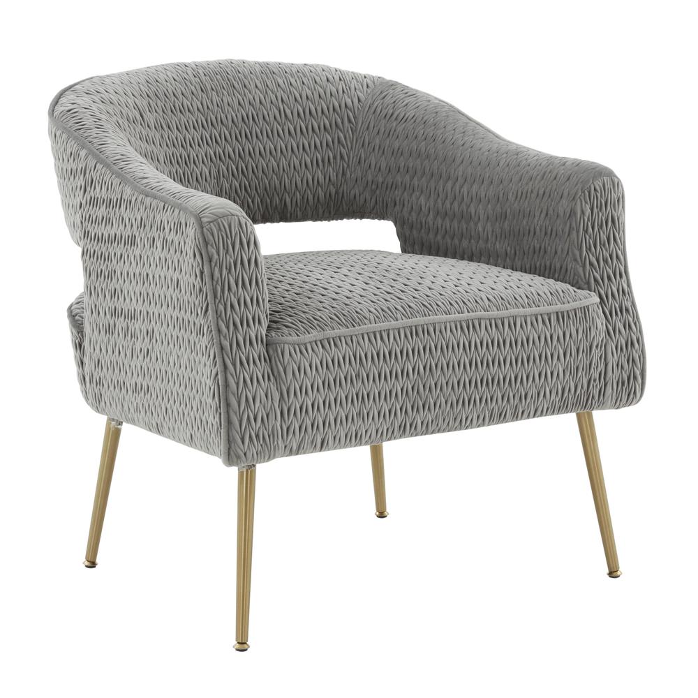 Diana Grey Velvet Accent Chair. Picture 1