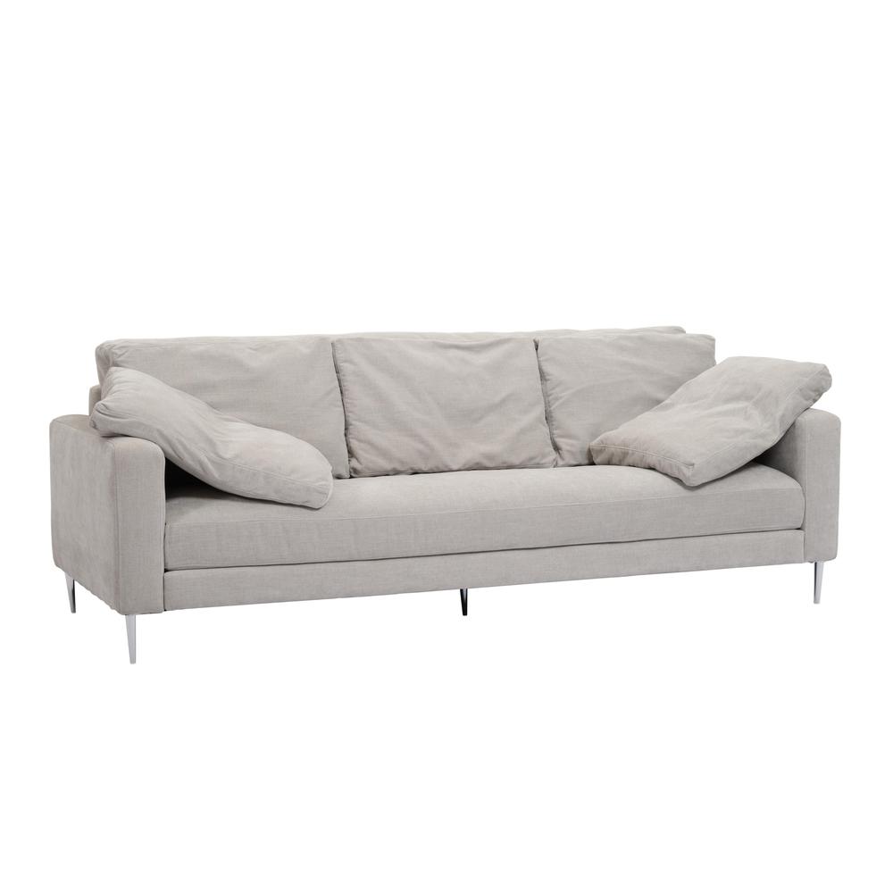 Vari Light Grey Textured Velvet Lounge Sofa. Picture 6