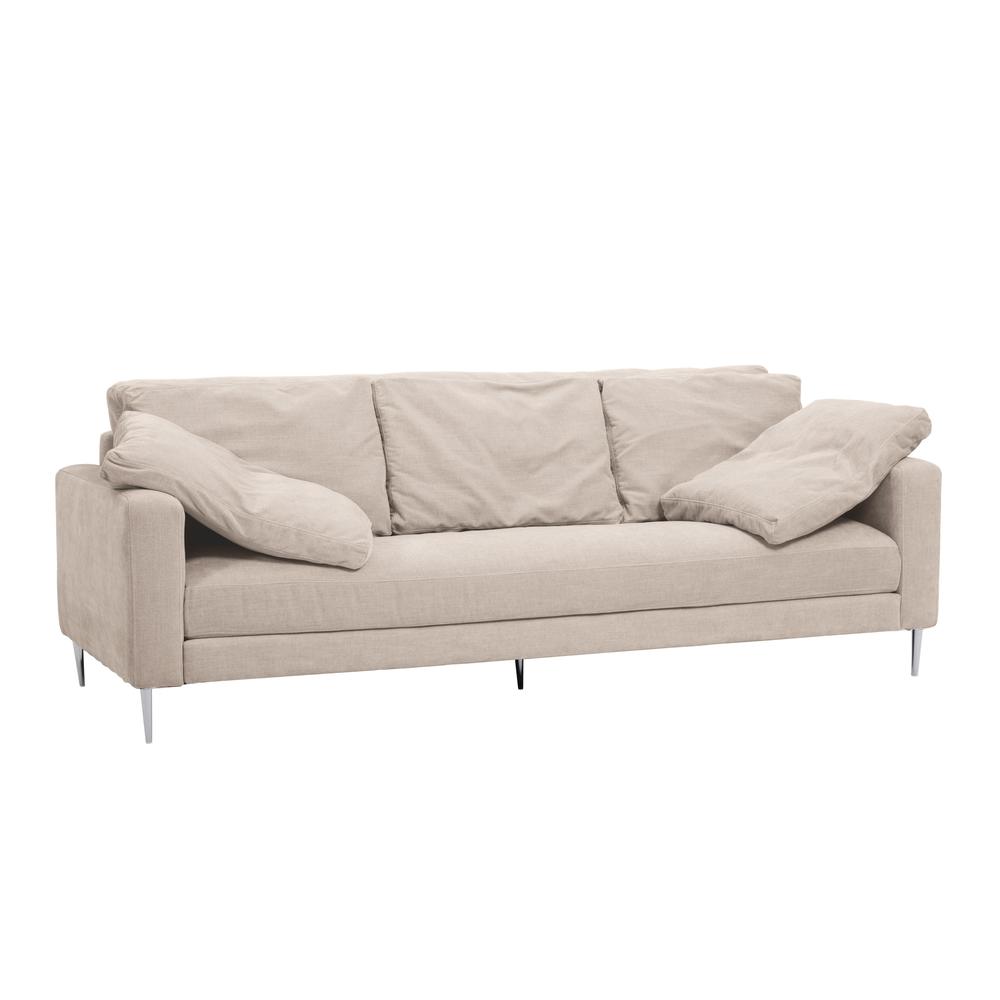 Vari Beige Textured Velvet Lounge Sofa. Picture 6