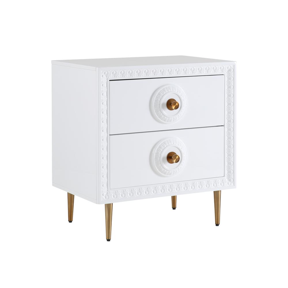 Bovey White Lacquer Side Table. Picture 1