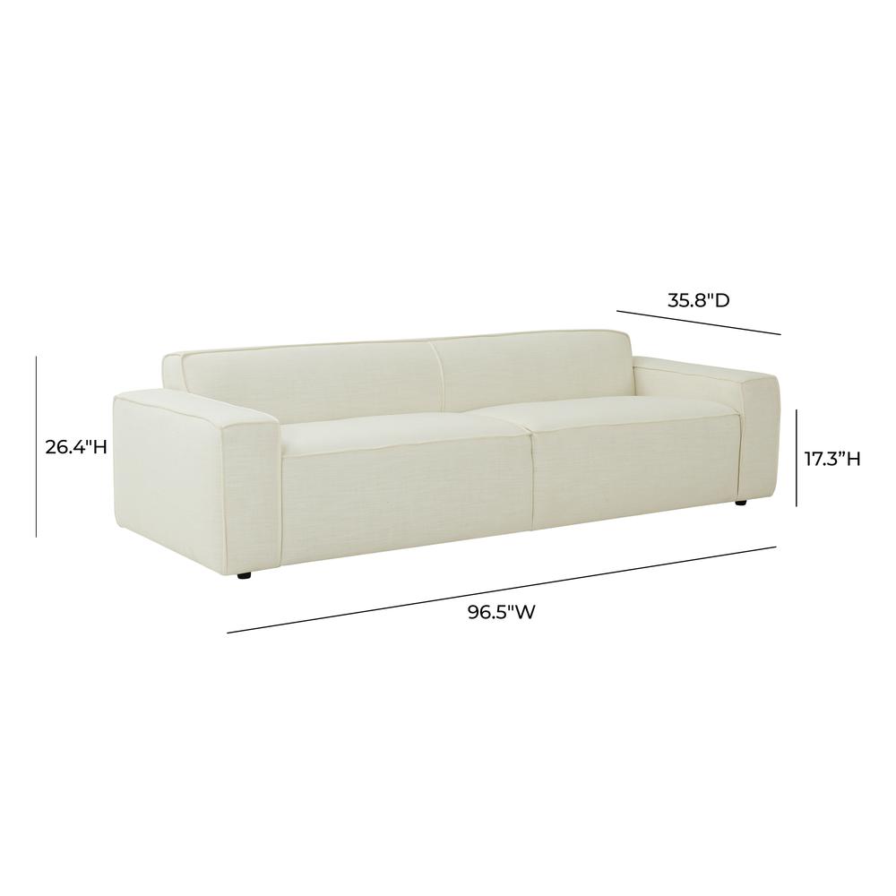 Olafur Cream Linen Sofa. Picture 14