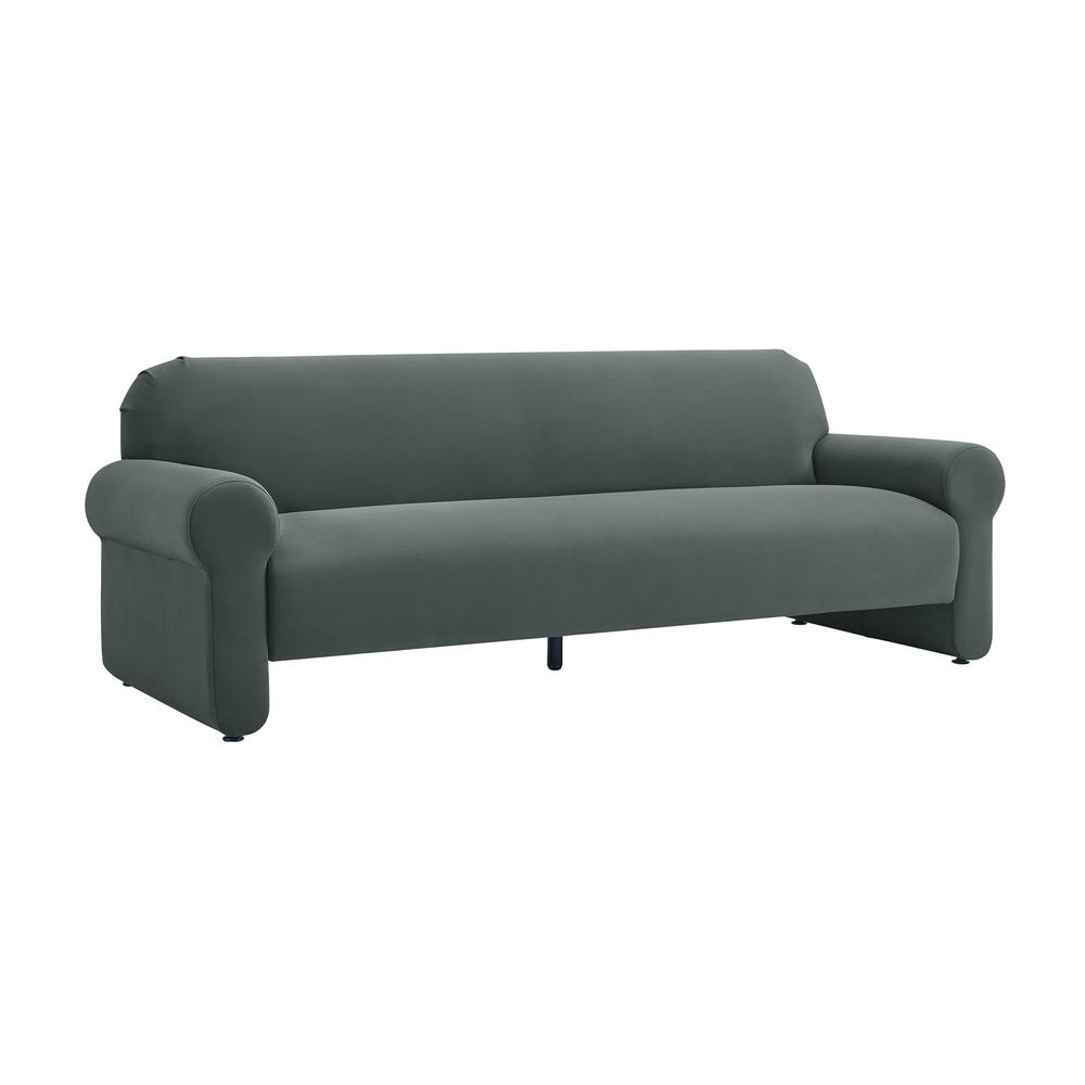 Keelee Grey 84" Velvet Sofa. Picture 1