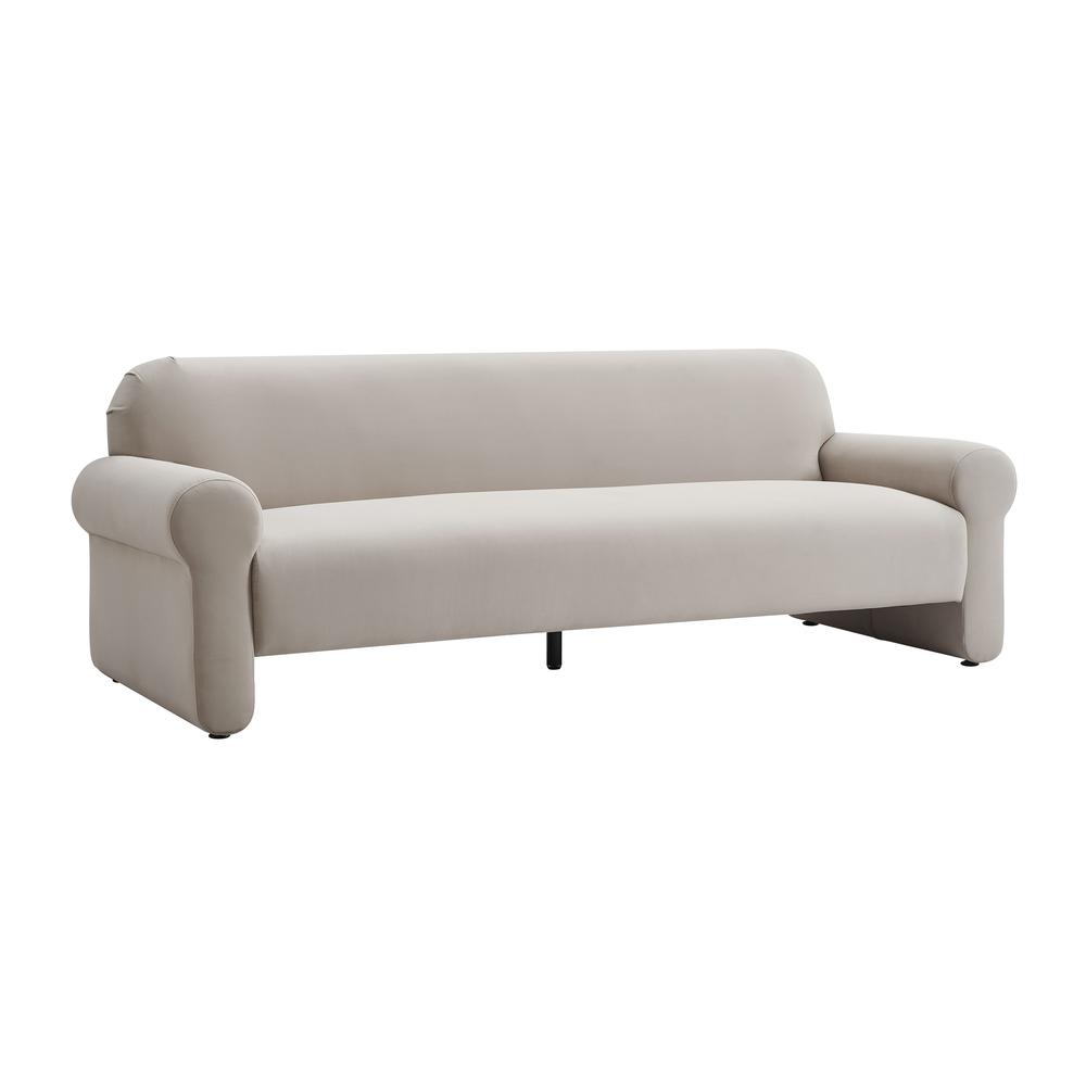 Keelee Taupe 84" Velvet Sofa. Picture 1